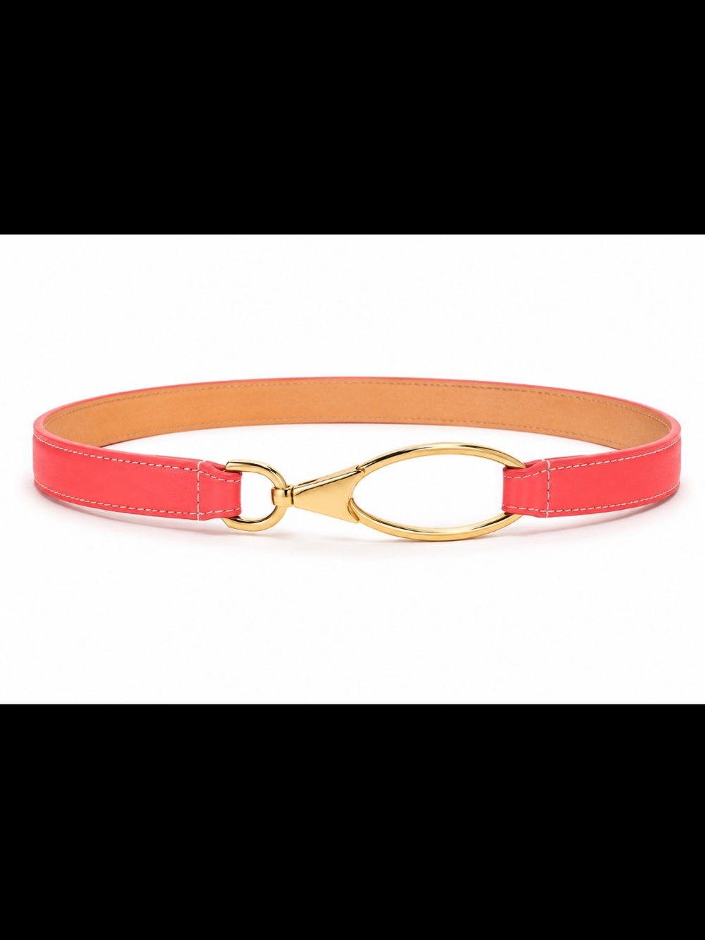 Real leather Gold Hardware - Coral Pink Carlisle belt adjustable